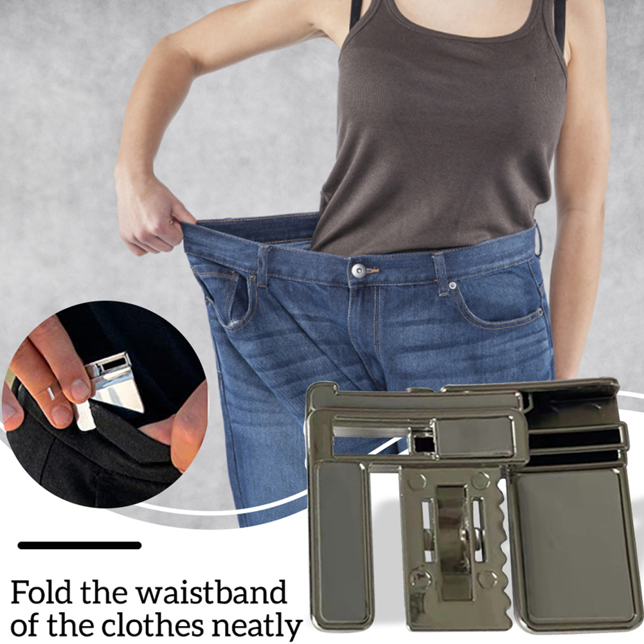 3 Color Trousers Waist Contraction Clip Neutral Waist Elastic Buckle Multifunctional Belt Clip Folding Elastic Belt Buckle Clip