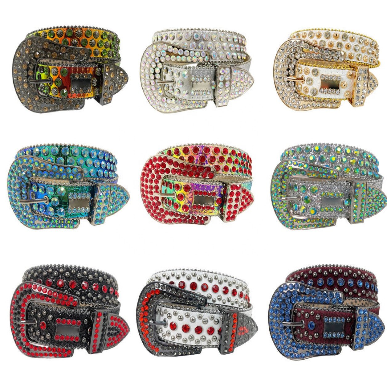 Christmas Shine Bling Bling Red and Black Buckle Rhinestone Leather Belt for Men Big Size 5XL Waist