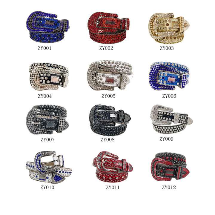 Christmas Shine Bling Bling Red and Black Buckle Rhinestone Leather Belt for Men Big Size 5XL Waist