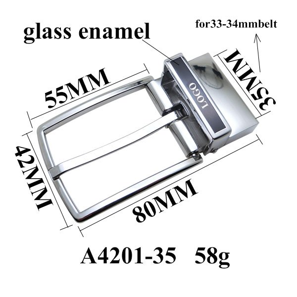 Custom Metal Zinc Alloy Casting Reversible Type Polish Shiny Chrome Electroplated Glass Enamel Belt Buckles For Men
