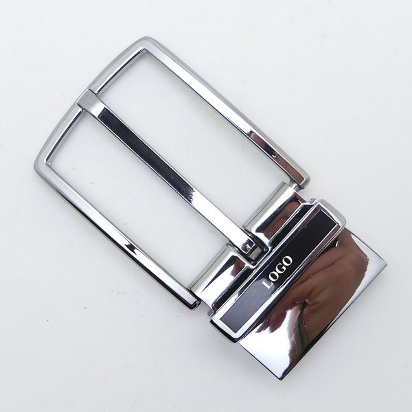 Custom Metal Zinc Alloy Casting Reversible Type Polish Shiny Chrome Electroplated Glass Enamel Belt Buckles For Men