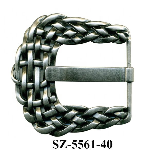Custom Round Handmade Weaving Zinc Alloy Buckle With PE Rattan For Fashion Straps Belt Buckle Custom 3D Fashion