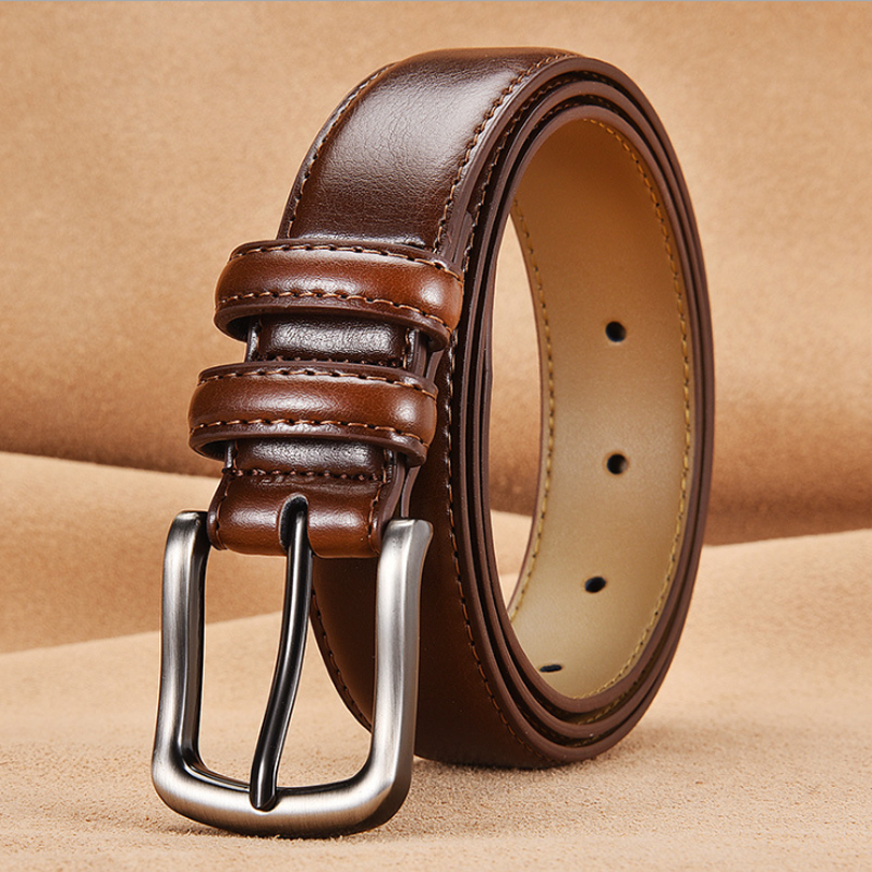 Men's Pin Buckle Belt Pin Buckle Split Genuine Leather Belts for Men Wholesale OEM Belt Factory Custom