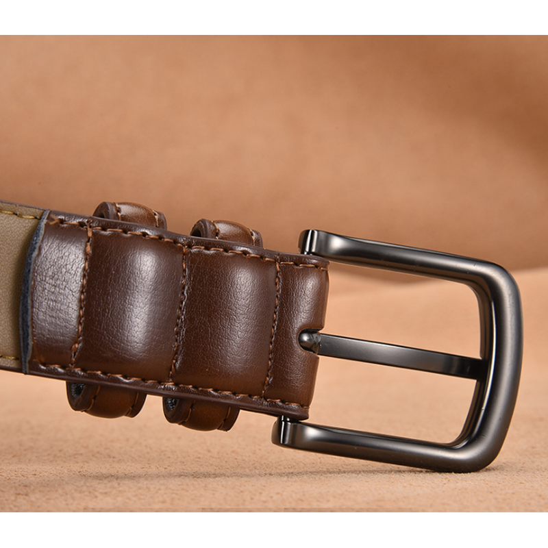 Men's Pin Buckle Belt Pin Buckle Split Genuine Leather Belts for Men Wholesale OEM Belt Factory Custom