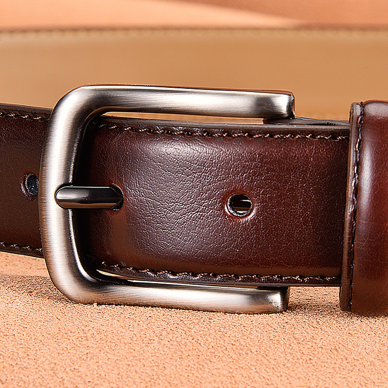 Men's Pin Buckle Belt Pin Buckle Split Genuine Leather Belts for Men Wholesale OEM Belt Factory Custom