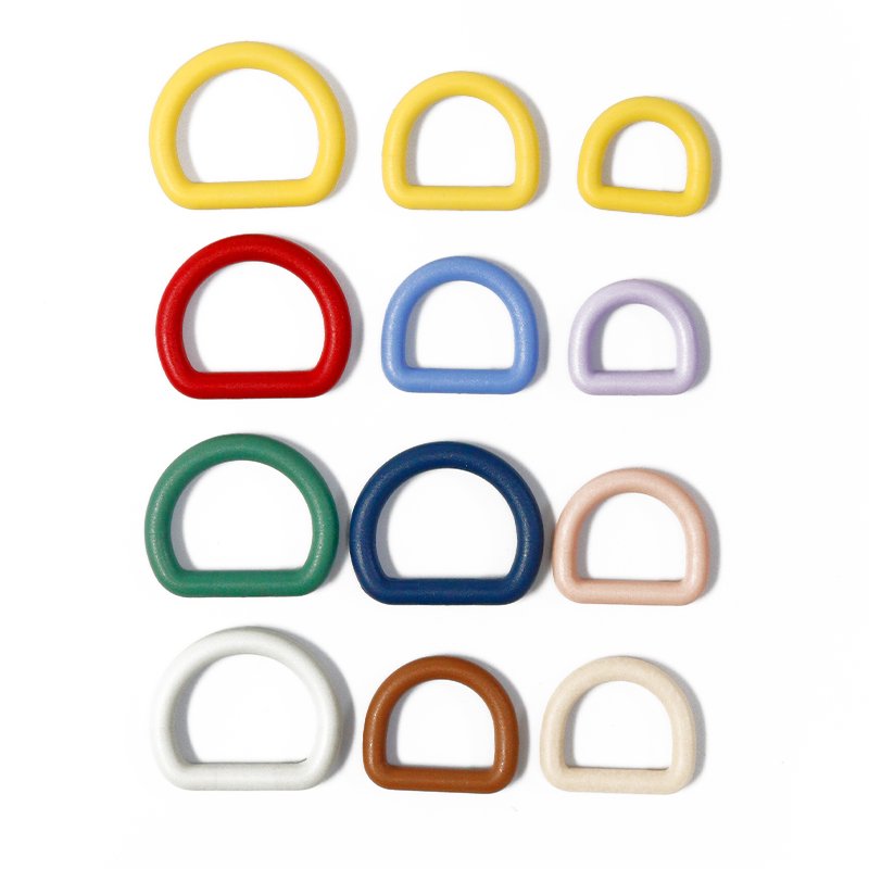 Durable Zinc Alloy D-Ring With Coated Plastic No-Rust Round Buckle Metal Part 16Mm 20Mm 25Mm Size For Dog Collar Leash Harness