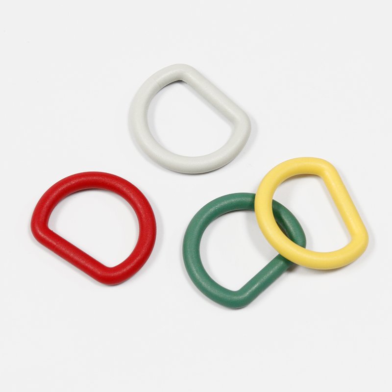 Durable Zinc Alloy D-Ring With Coated Plastic No-Rust Round Buckle Metal Part 16Mm 20Mm 25Mm Size For Dog Collar Leash Harness