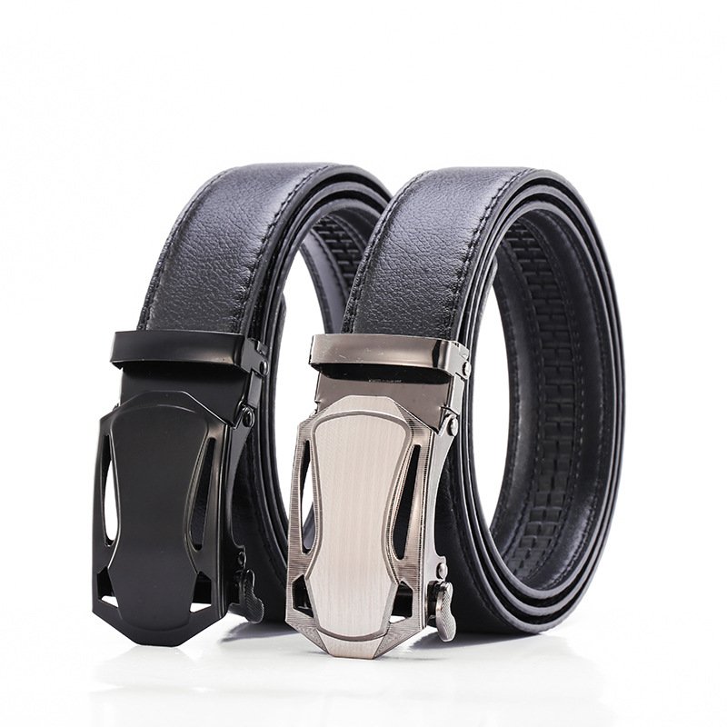 TXL381 Casual Male Faux Leather Belt Automatic Metal Buckle Belts Gift Fashion Jeans Adjustable Men Business Belts