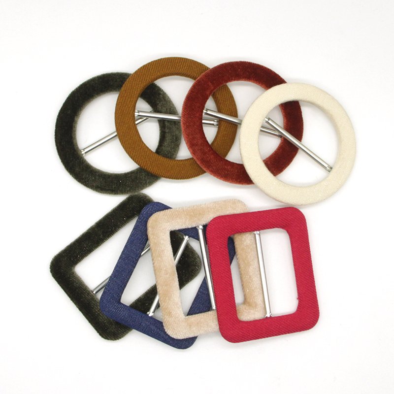 Factory Price Flat Steel Custom Metal Blank Belt Buckle Coat Strap Buckle Fabric Covered Buckle For Belt Maker