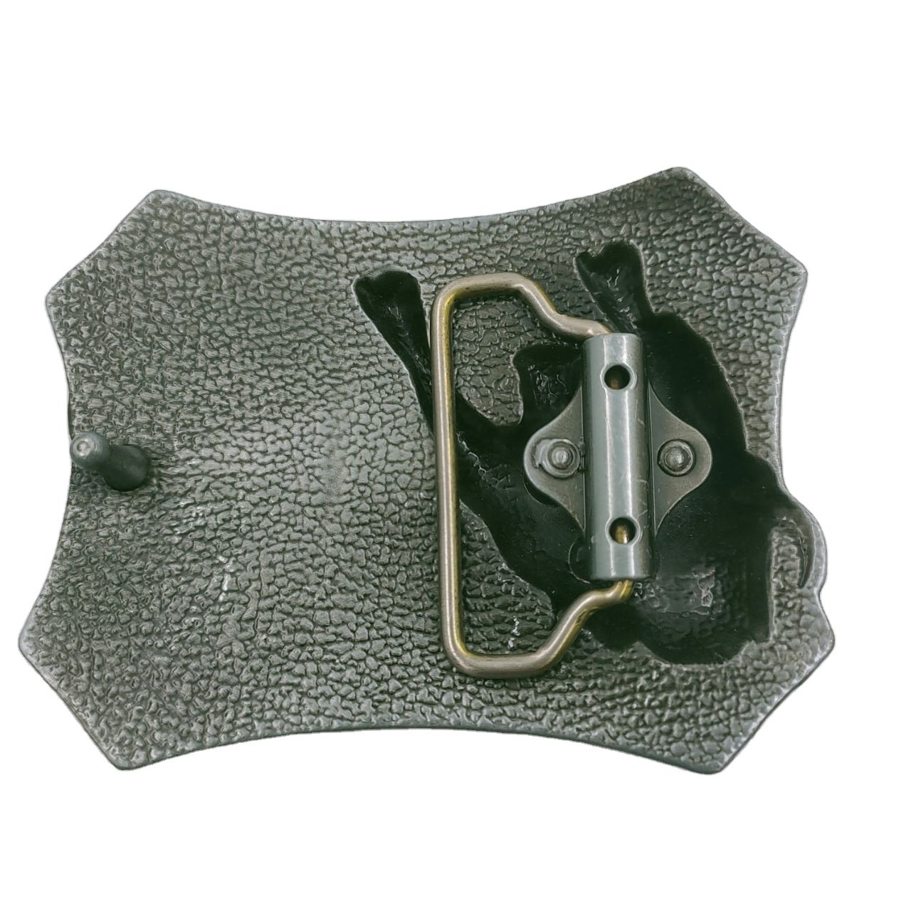New product listing western cowboy style square shape bull head rivet back Buckle zinc alloy cow head belt buckle