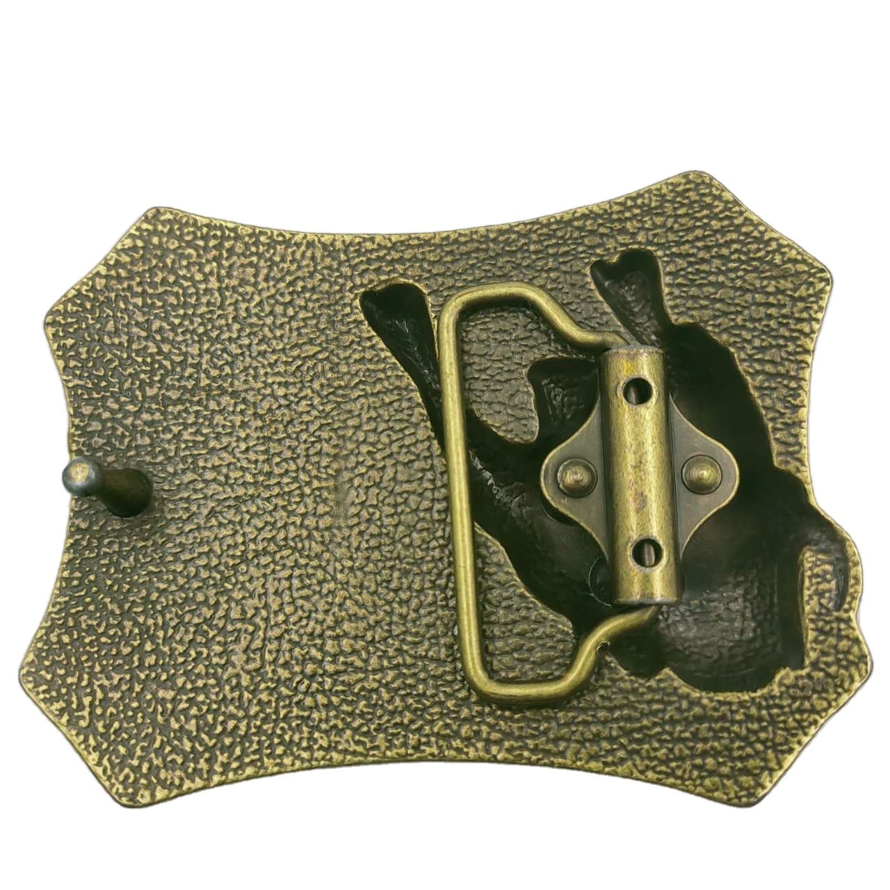 New product listing western cowboy style square shape bull head rivet back Buckle zinc alloy cow head belt buckle
