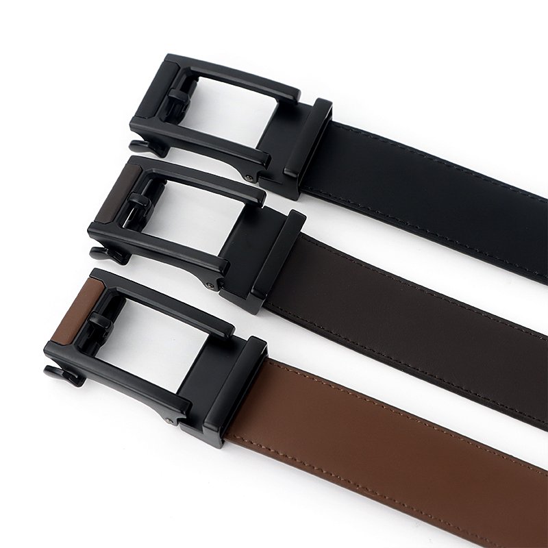 2024 hot selling genuine leather men belt new style fashion alloy automatic buckle men belt jeans belt