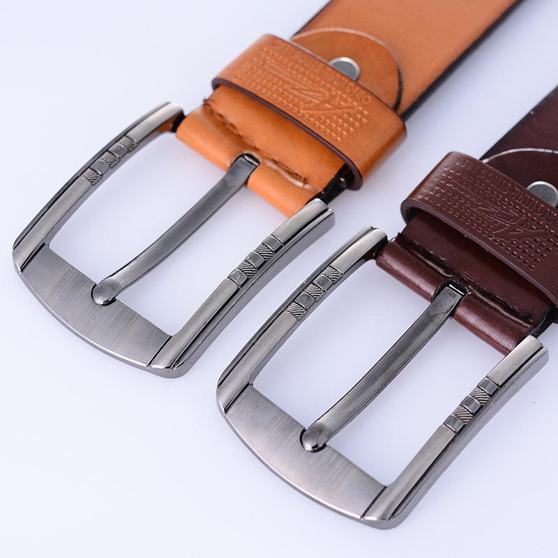 Hot Sale High Quality Men Classic Vintage Alloy Pin Buckle Luxury Strap Cow Genuine Leather Belt Wholesale