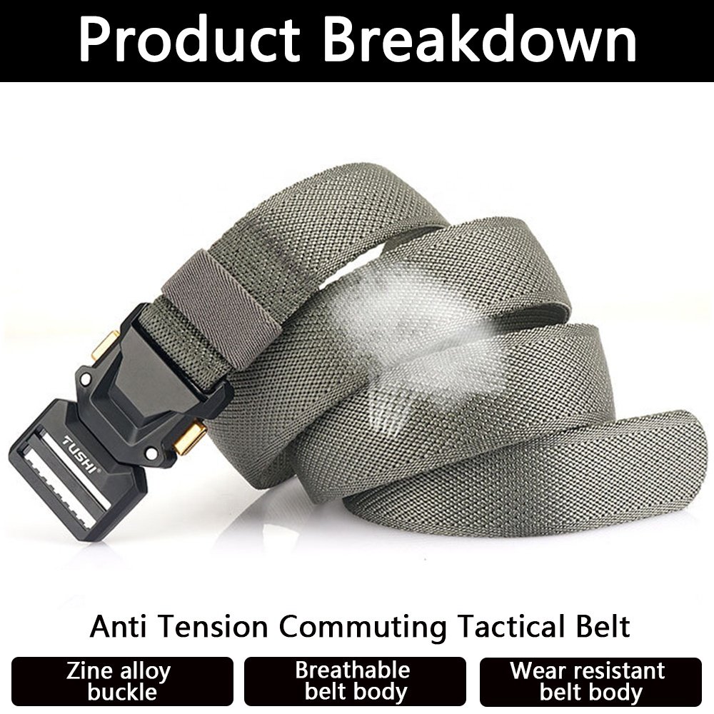 TUSHI Tactical Belt Men Outdoor Patrol Buckle Woven Metal Belt Multi Function Combat Utility Duty Nylon Belt Customized Factory