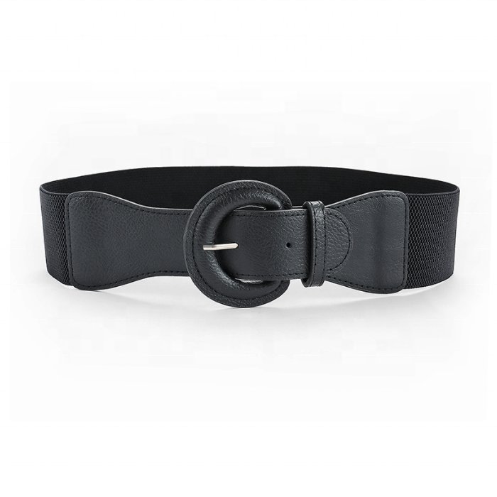 Retro Ladies Elastic Girdle Palace Carved Pair Buckle Combination Fashion Corset Elastic Belt