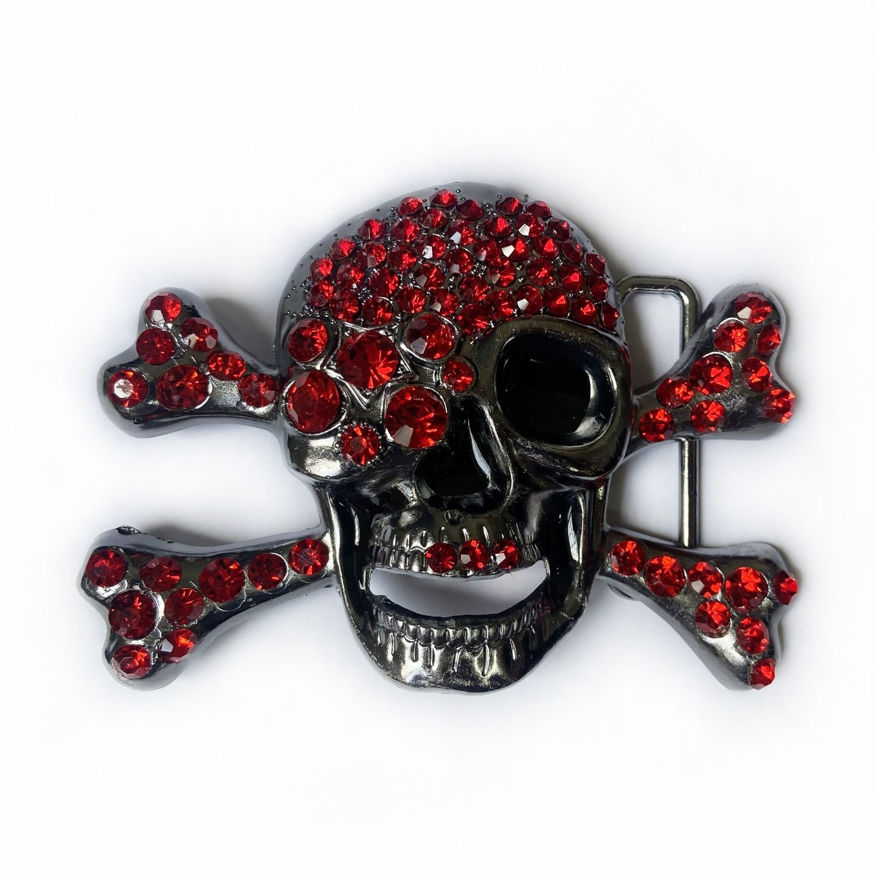 Wholesale personalized metal rhinestones skull scalp buckle for men punk belt buckle