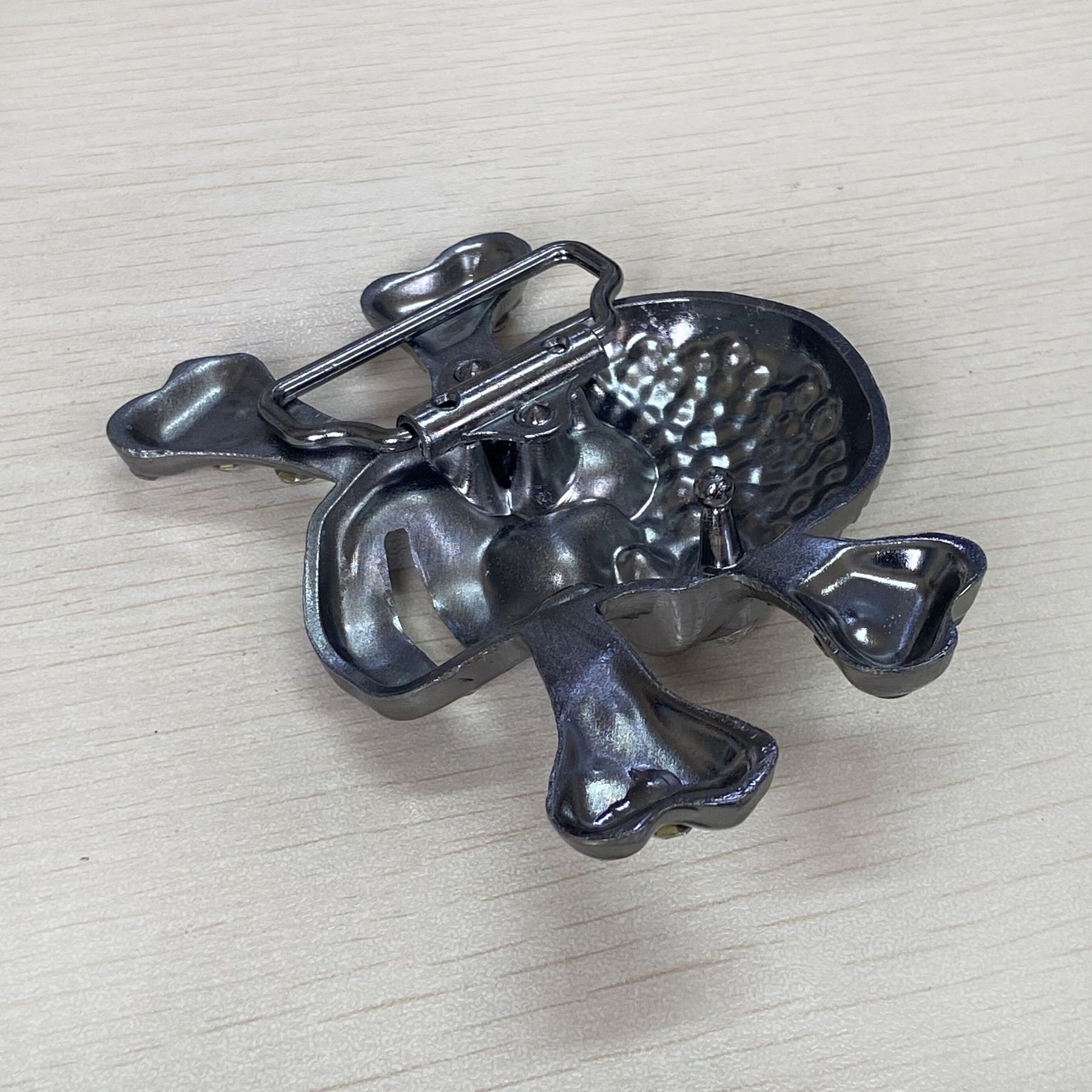 Wholesale personalized metal rhinestones skull scalp buckle for men punk belt buckle