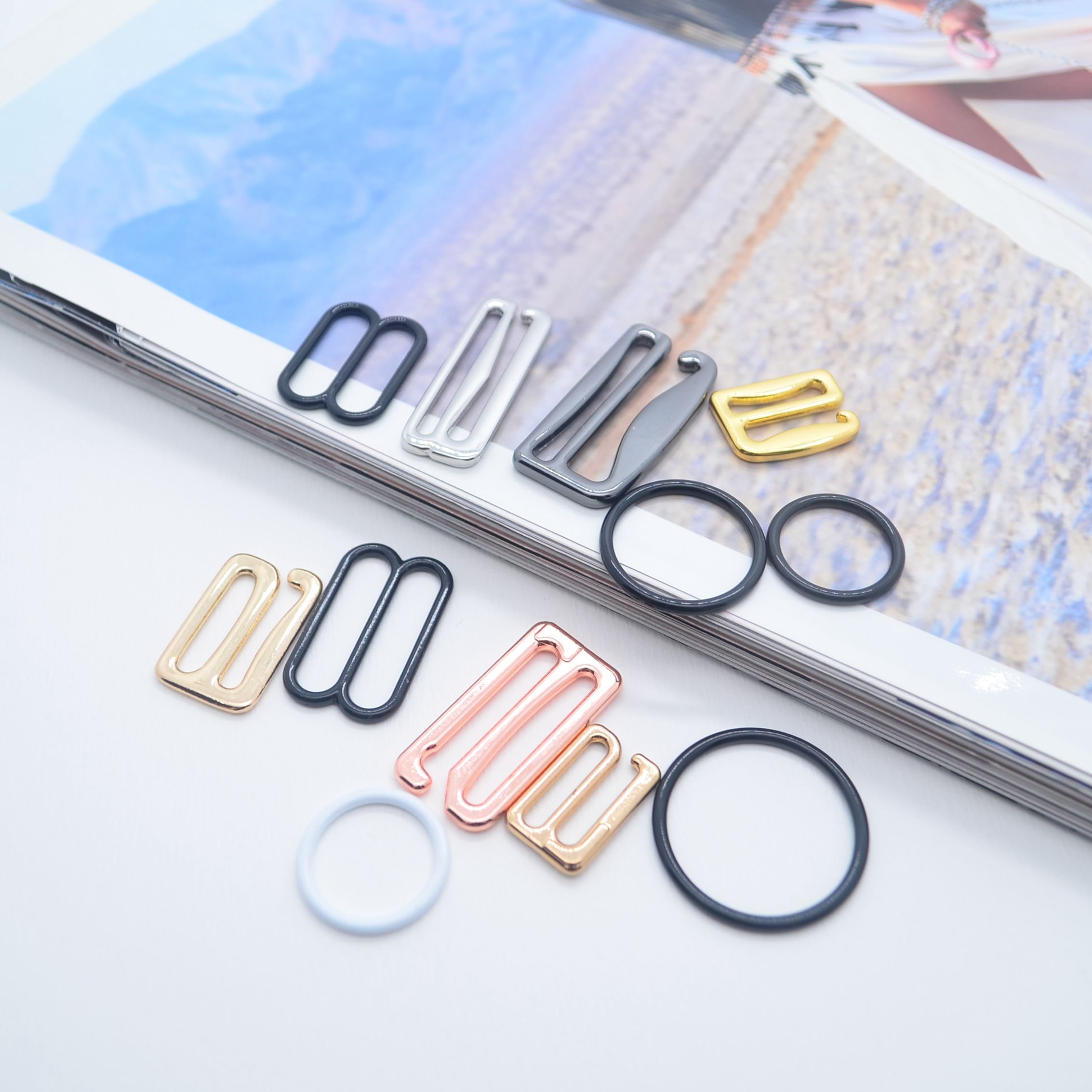 ECO-Friendly High Quality Bra strap adjuster buckle Alloy Swimwear Adjuster Clip Rings Sliders Bra Hook And Eye Bra Accessories