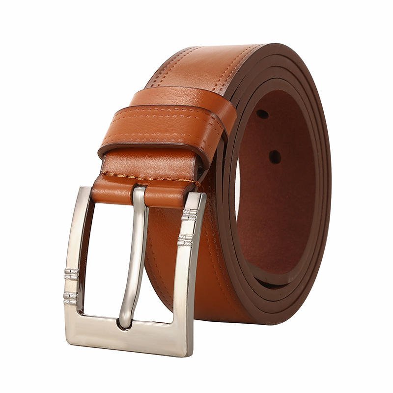 Wholesale Men's Custom Cow Genuine Leather Pin Buckle PU Belts Alloy Buckle Material Casual Business Styles Jeans Accessories