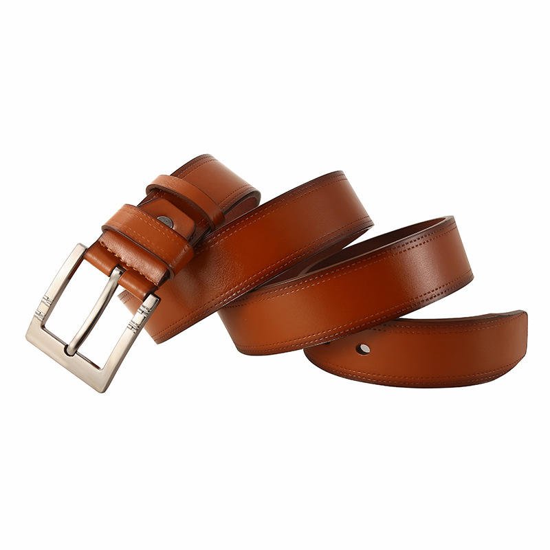 Wholesale Men's Custom Cow Genuine Leather Pin Buckle PU Belts Alloy Buckle Material Casual Business Styles Jeans Accessories