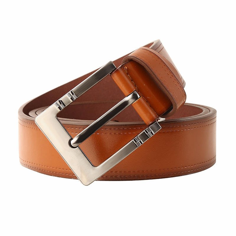 Wholesale Men's Custom Cow Genuine Leather Pin Buckle PU Belts Alloy Buckle Material Casual Business Styles Jeans Accessories