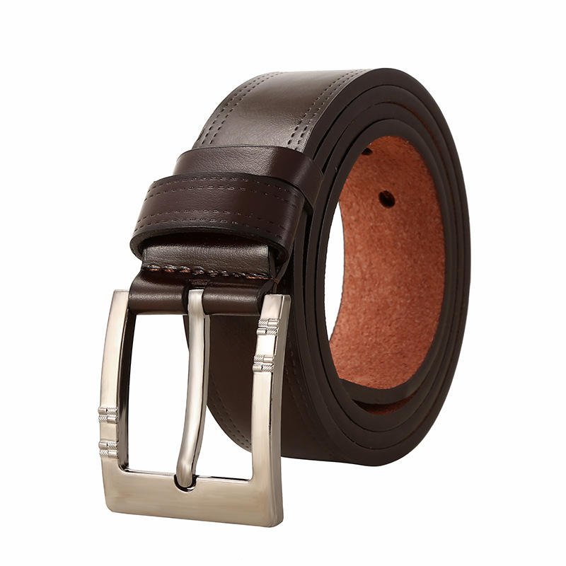 Wholesale Men's Custom Cow Genuine Leather Pin Buckle PU Belts Alloy Buckle Material Casual Business Styles Jeans Accessories