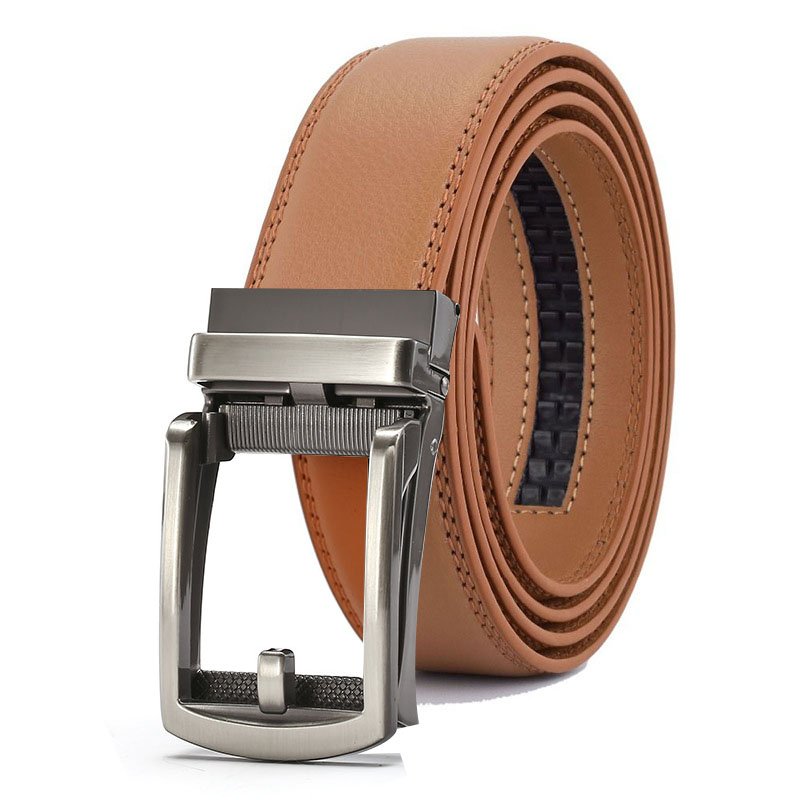 Men's belt automatic buckle belt, men's cowhide belt, genuine leather belt, versatile belt