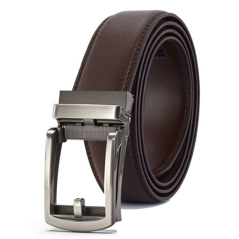 Men's belt automatic buckle belt, men's cowhide belt, genuine leather belt, versatile belt