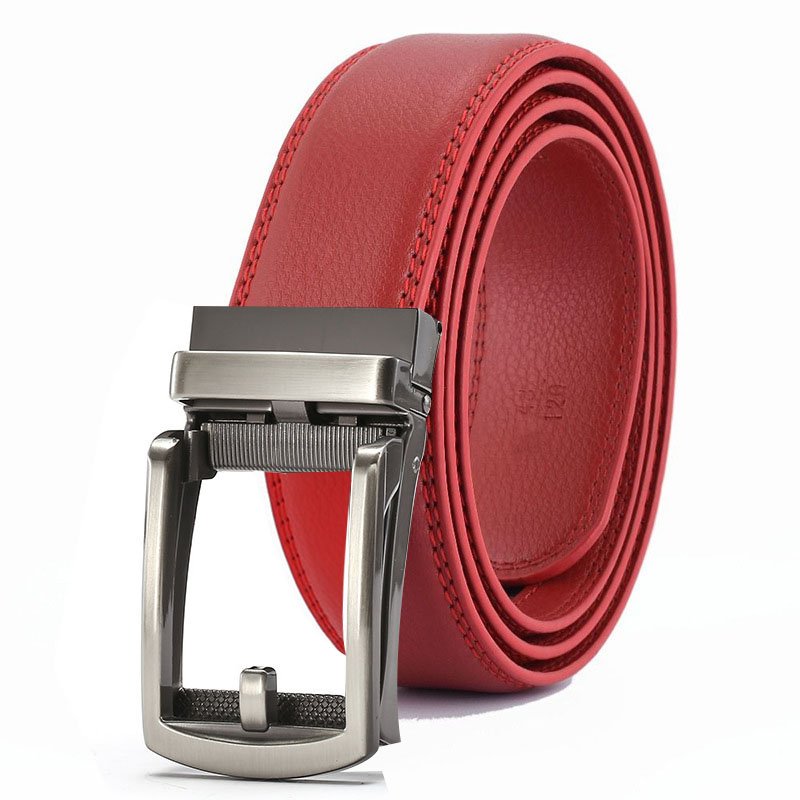 Men's belt automatic buckle belt, men's cowhide belt, genuine leather belt, versatile belt