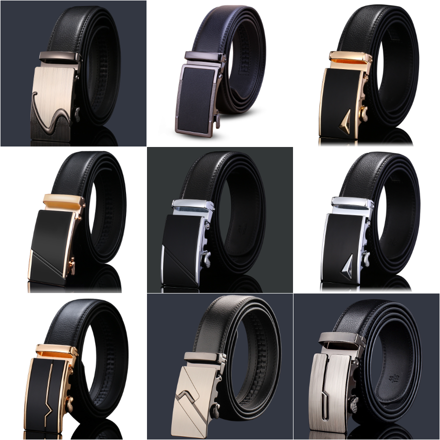 High Quality Custom Business Cow Hide Genuine PU Leather Belt with Alloy Material Automatic Buckle For men Direct from Factory
