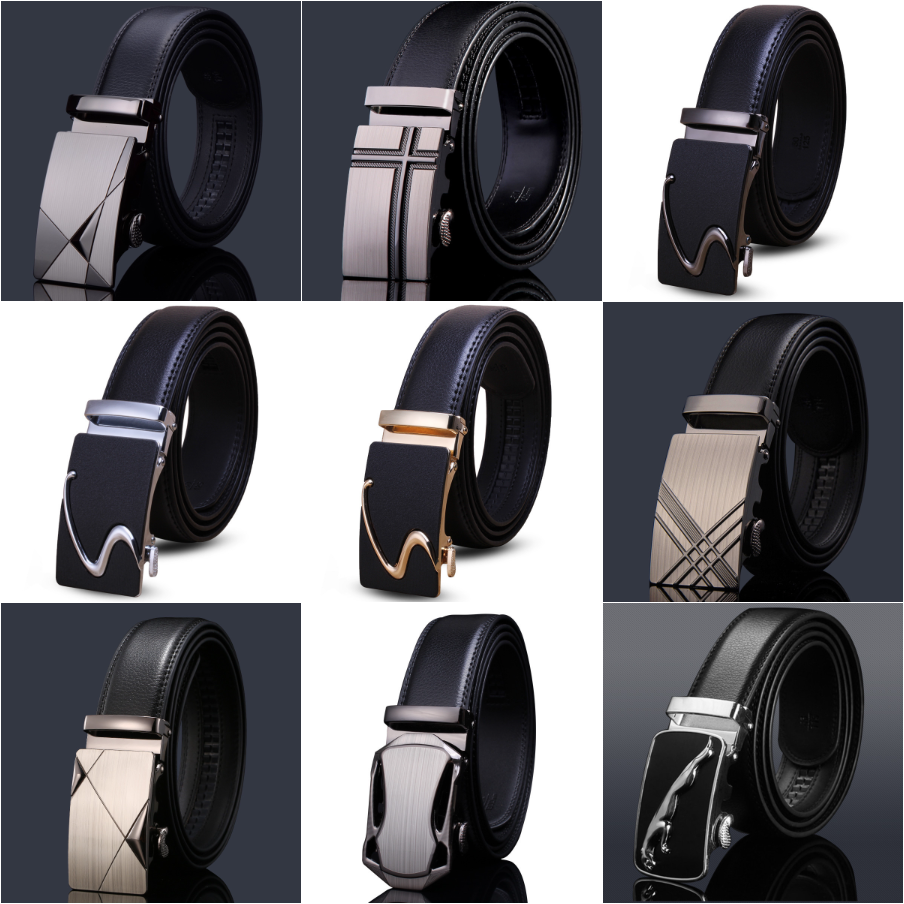 High Quality Custom Business Cow Hide Genuine PU Leather Belt with Alloy Material Automatic Buckle For men Direct from Factory