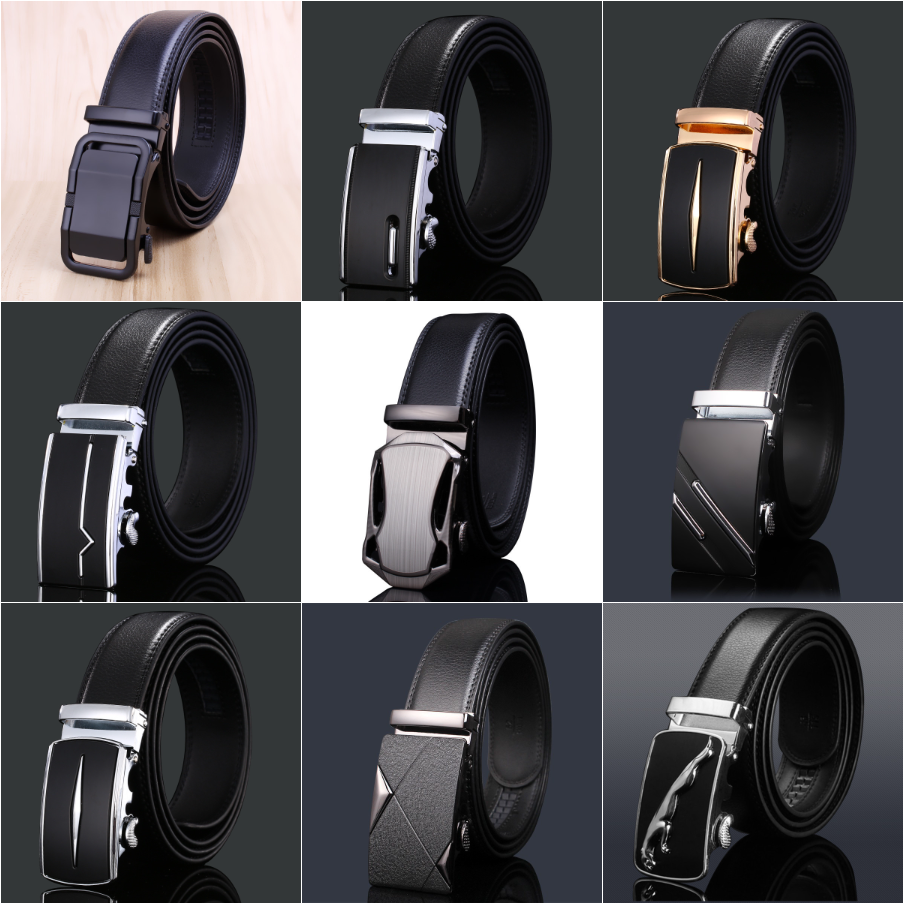 High Quality Custom Business Cow Hide Genuine PU Leather Belt with Alloy Material Automatic Buckle For men Direct from Factory