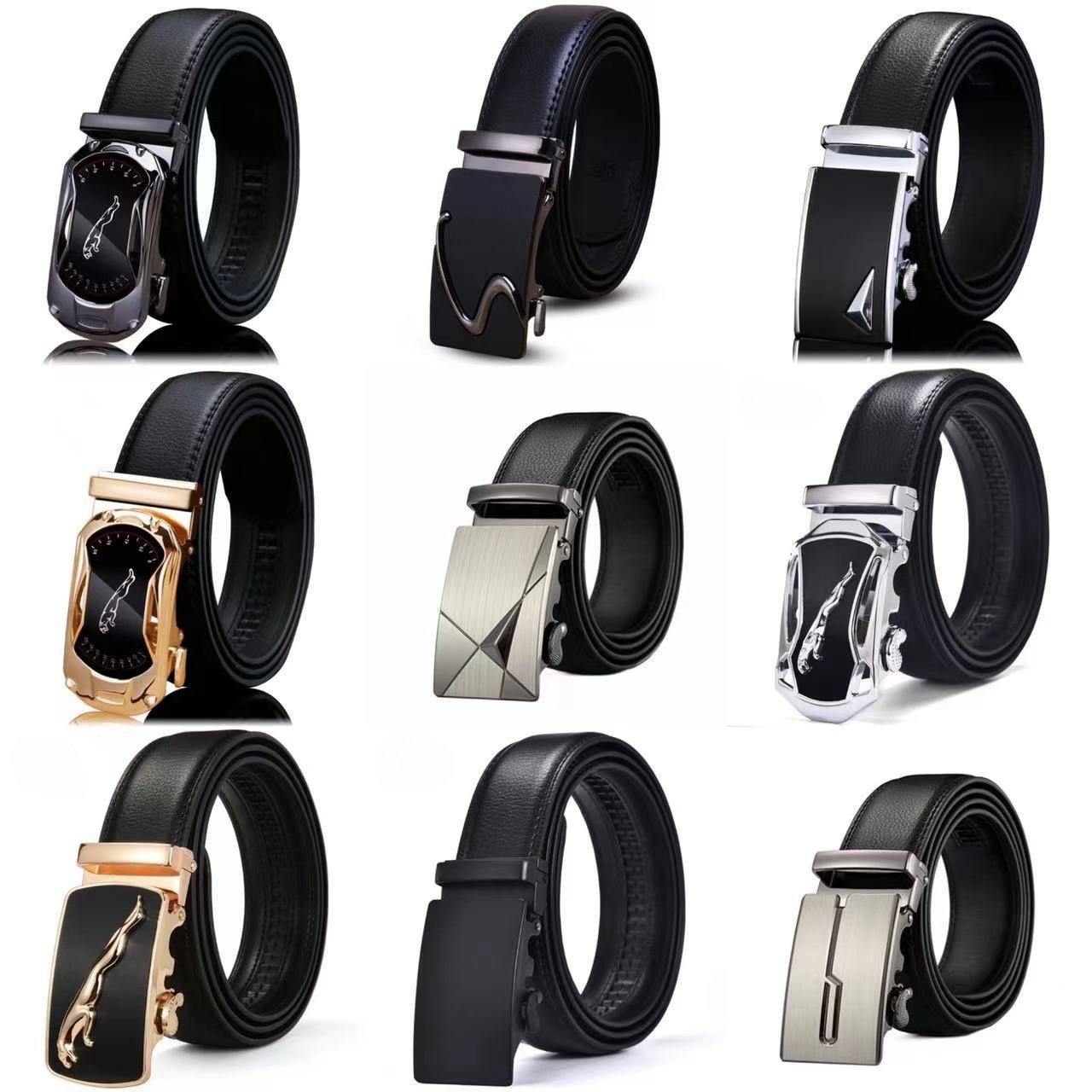 High Quality Custom Business Cow Hide Genuine PU Leather Belt with Alloy Material Automatic Buckle For men Direct from Factory