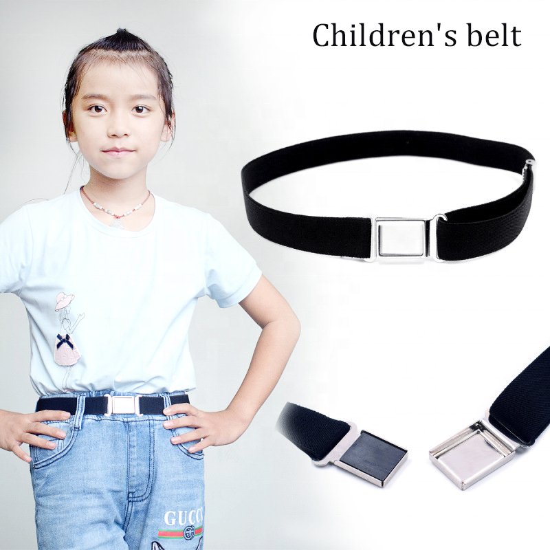 Children's stretch Adjustable Belt Multi-color Adjustable Magnet Buckle Elastic Belt for Kids