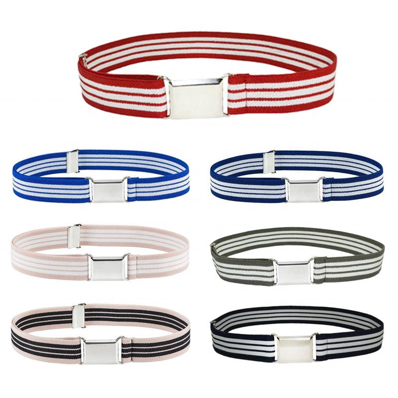 Children's stretch Adjustable Belt Multi-color Adjustable Magnet Buckle Elastic Belt for Kids