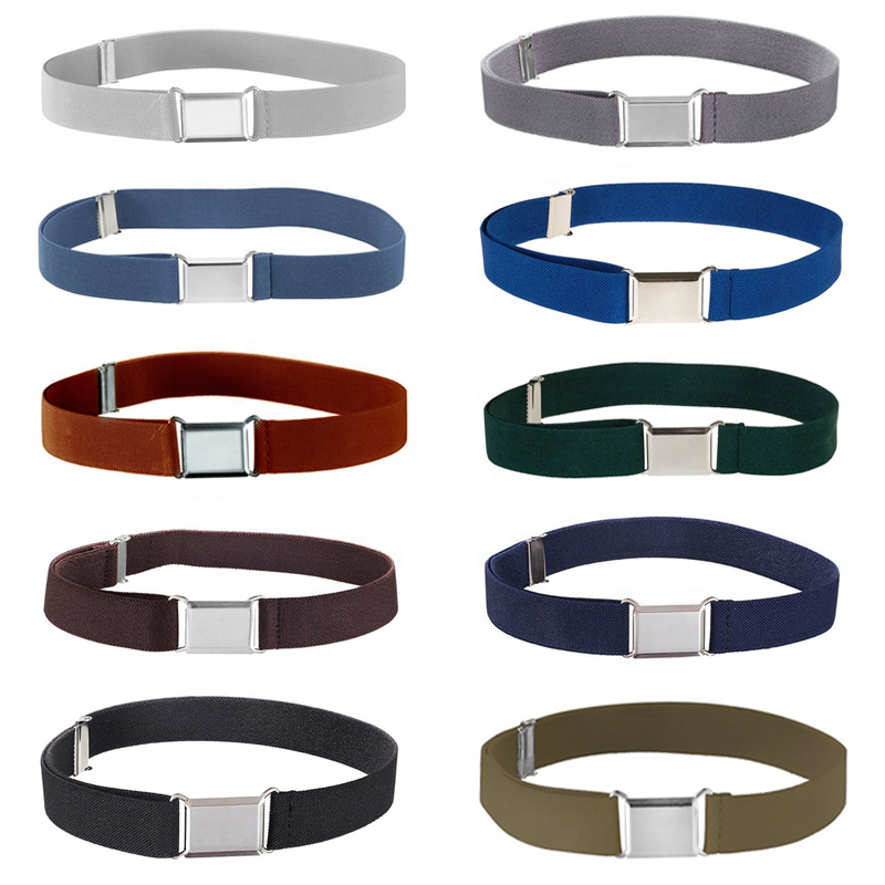 Children's stretch Adjustable Belt Multi-color Adjustable Magnet Buckle Elastic Belt for Kids