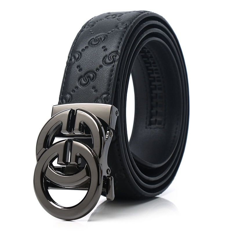 Men's Leather Belts Genuine Leather Automatic Buckle Belts New Alphabet Buckle Belt for Man