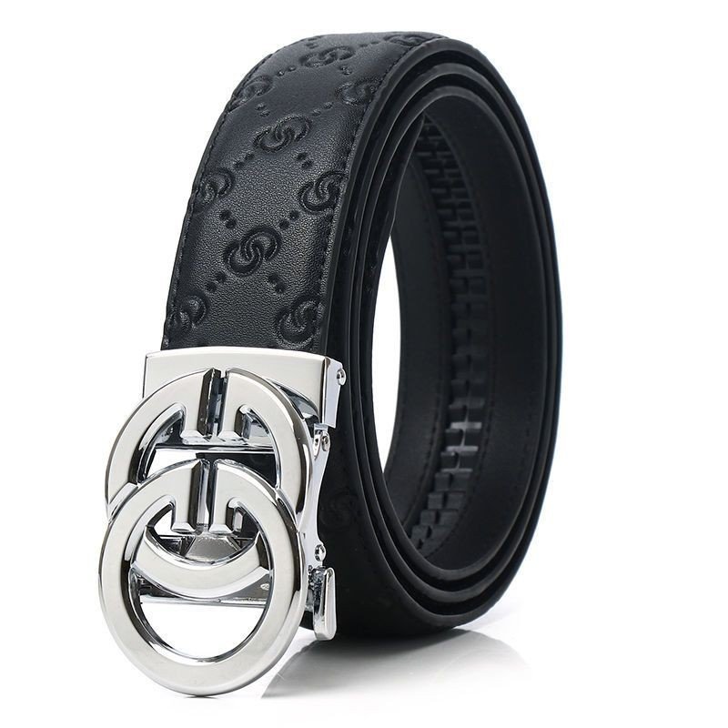 Men's Leather Belts Genuine Leather Automatic Buckle Belts New Alphabet Buckle Belt for Man