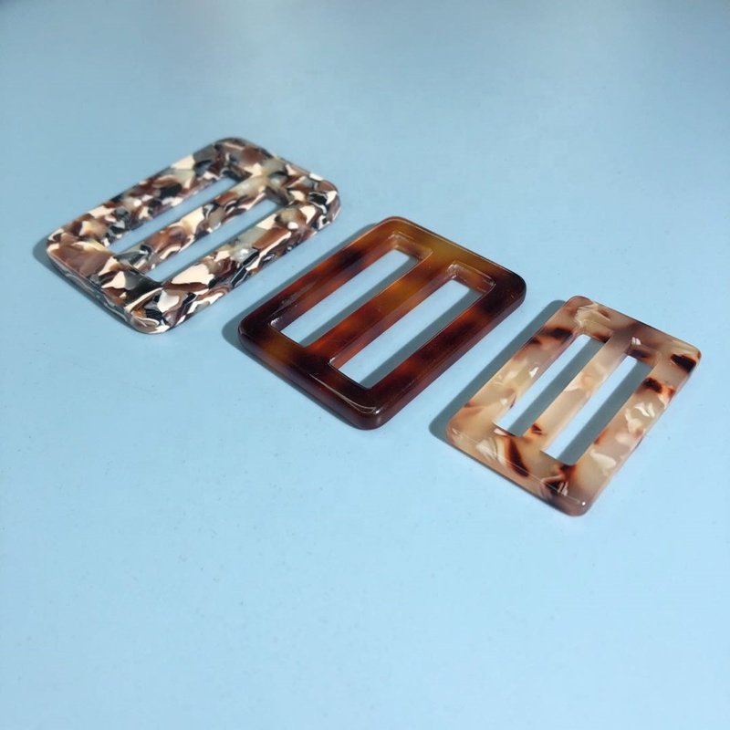Peichi Custom resin acetate garment accessories fashion waist belts buckle square buckle Coat Waist Buckle for men