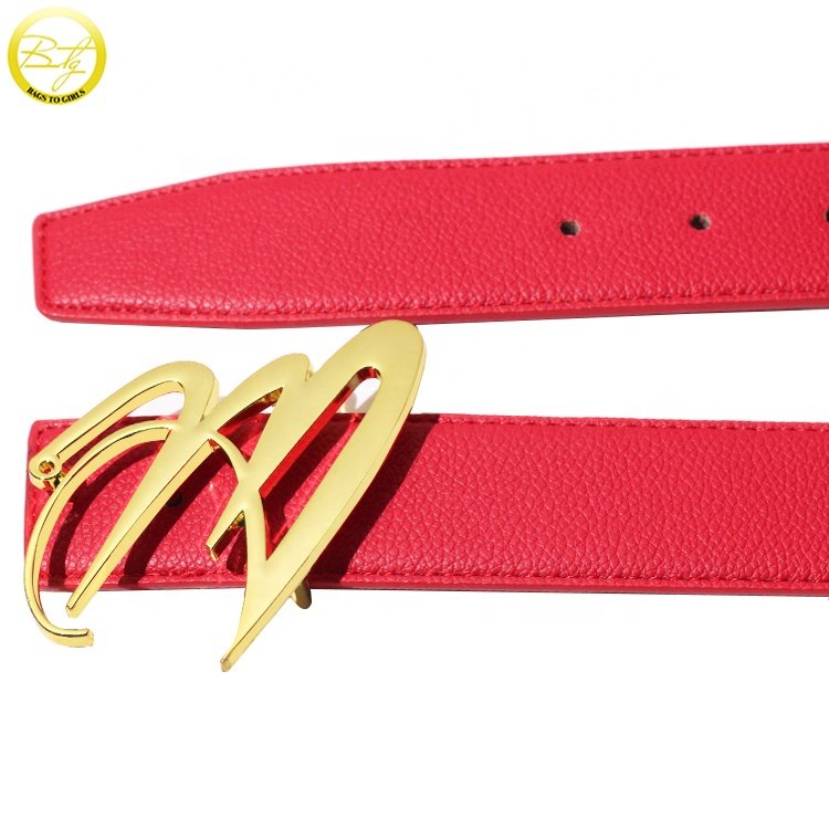 Custom embossed letter private buckle zinc alloy gold plated alphabet buckle adjustable plate for waist