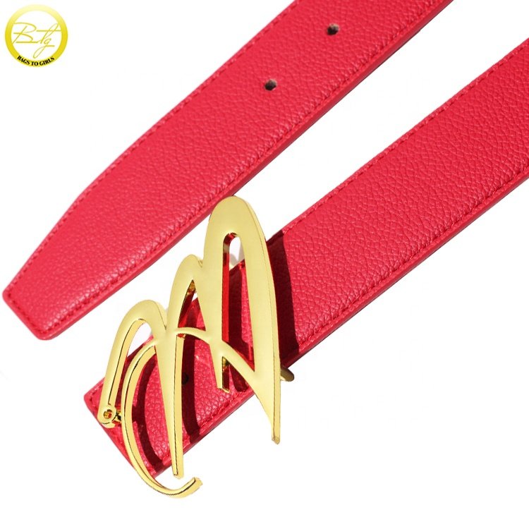 Custom embossed letter private buckle zinc alloy gold plated alphabet buckle adjustable plate for waist