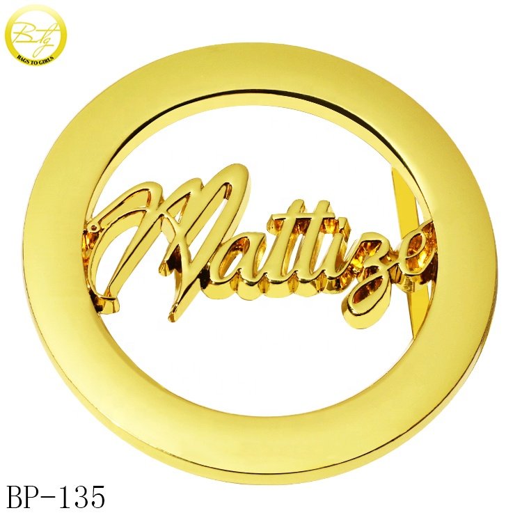 Custom embossed letter private buckle zinc alloy gold plated alphabet buckle adjustable plate for waist