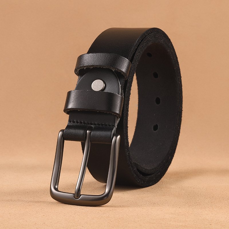 pure washed cowhide leather men belt genuine leather belts pin buckle belt for men