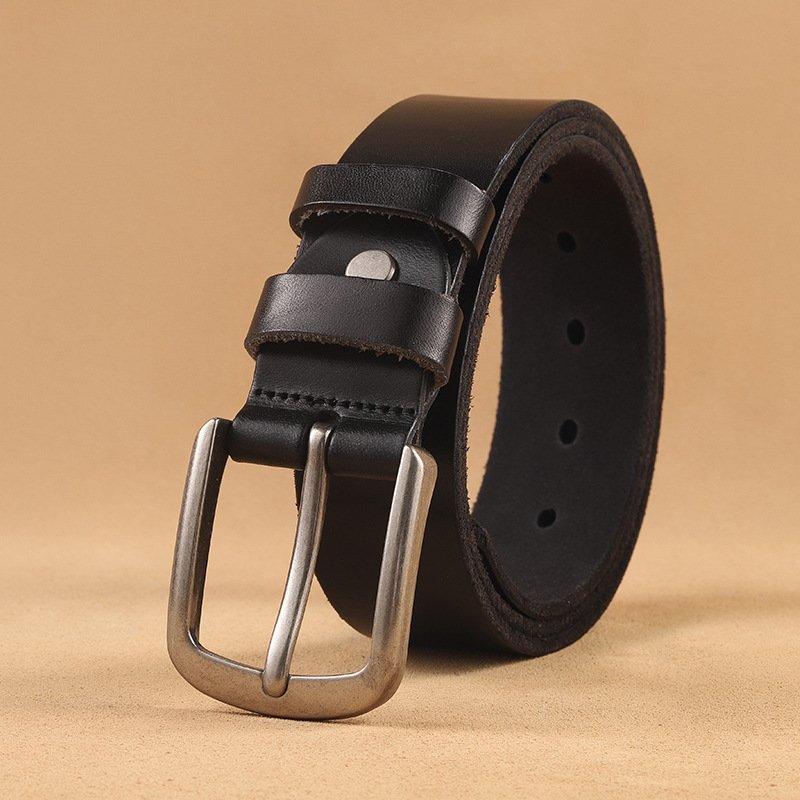 pure washed cowhide leather men belt genuine leather belts pin buckle belt for men
