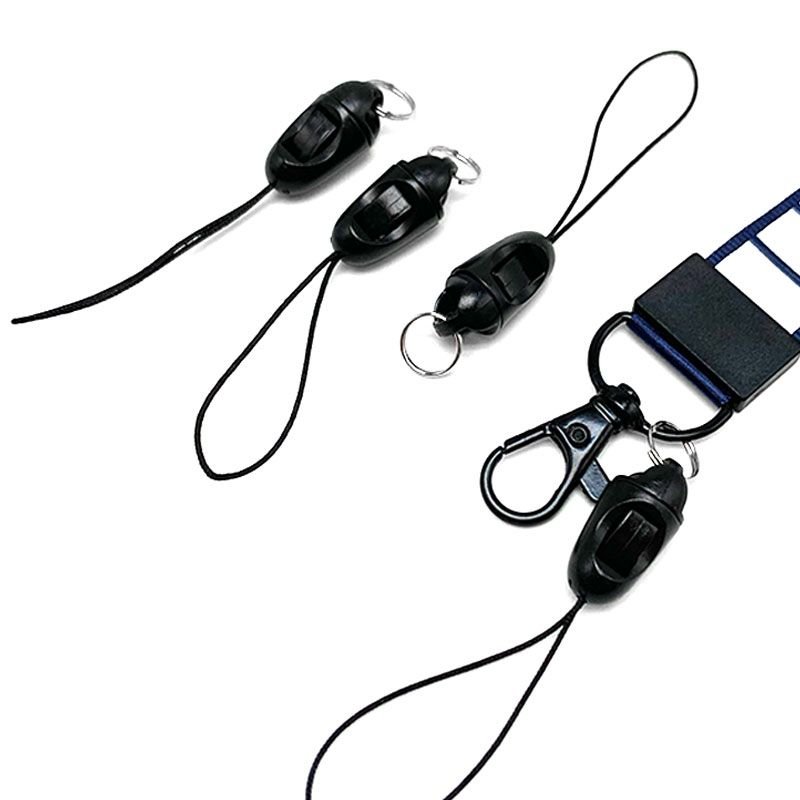Detachable lanyard POM/ABS adjustable plastic black mine buckle double loop fish wire Camera phone lanyard for case bag key ring
