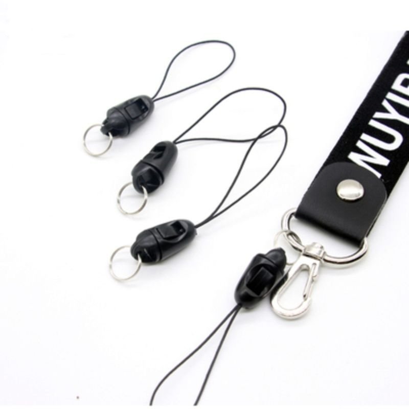Detachable lanyard POM/ABS adjustable plastic black mine buckle double loop fish wire Camera phone lanyard for case bag key ring