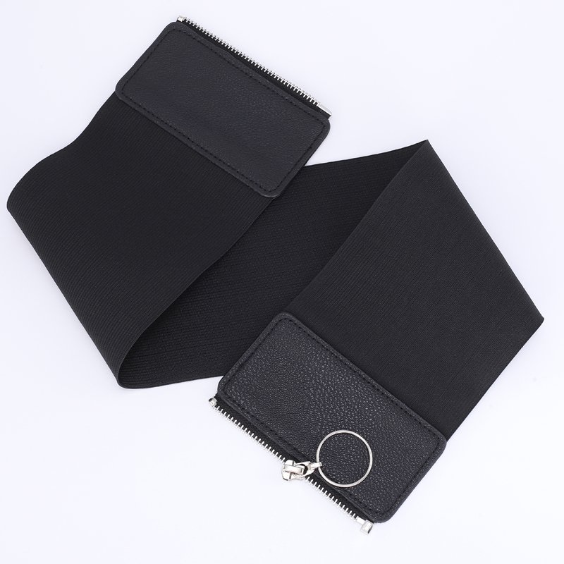 New Design Women Waistband Elastic Ladies Fashion Zipper Buckle Elastic Dress Wide Belt