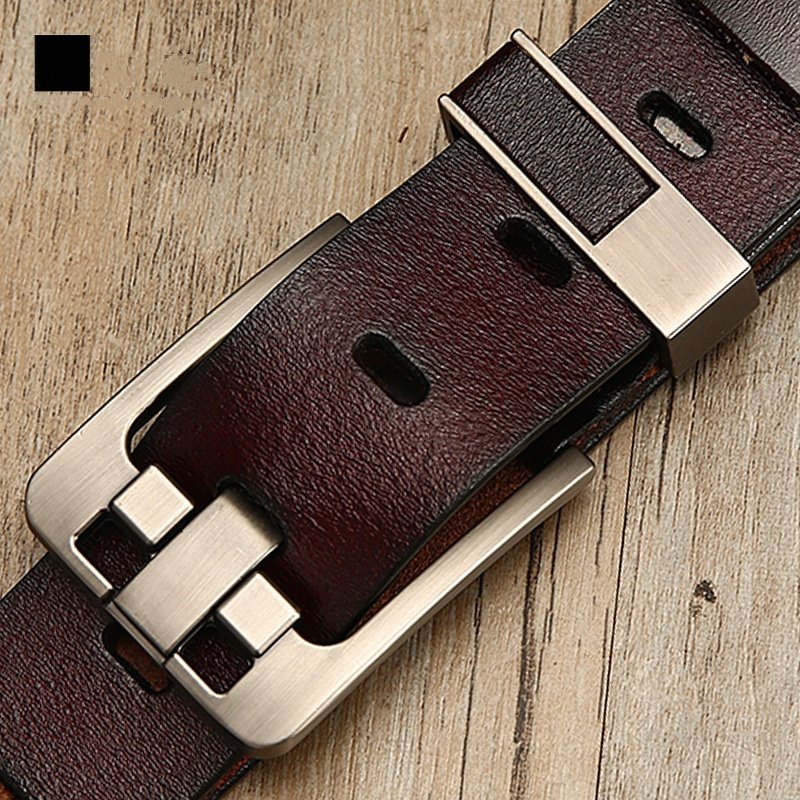 Wholesale Brown Color Cow Leather Belt Men Genuine Leather Belt Metal Pin Belt Buckle