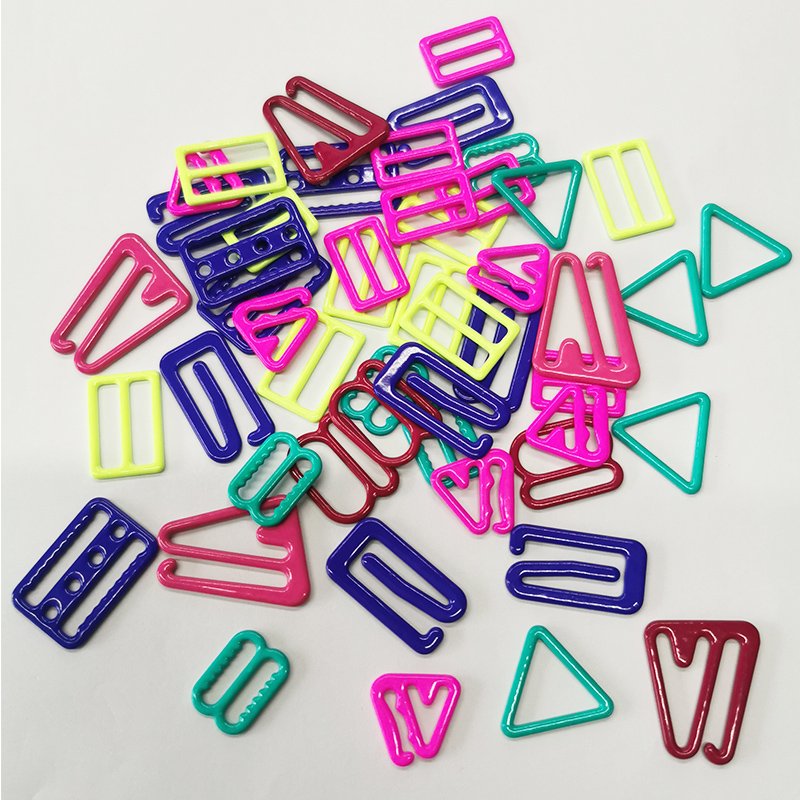 Sustainable colorful adjuster buckle bra clasp multiple sizes nylon coated bra ring slider hook adjuster for swimwear accessory