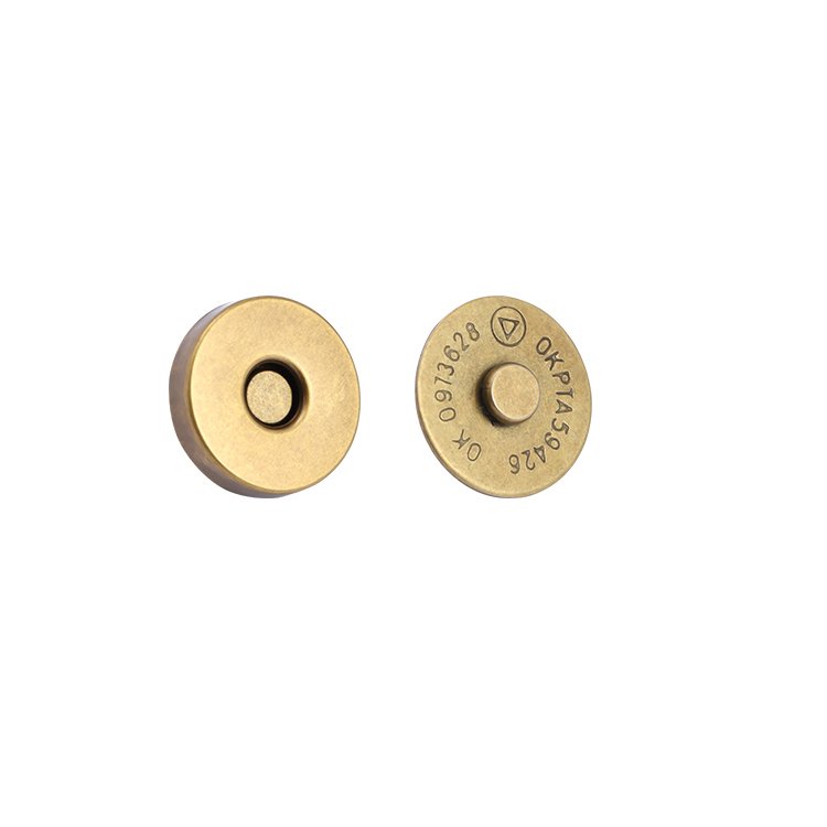 Hot sale brass cylindrical invisible bag rivet magnetic metal buckle